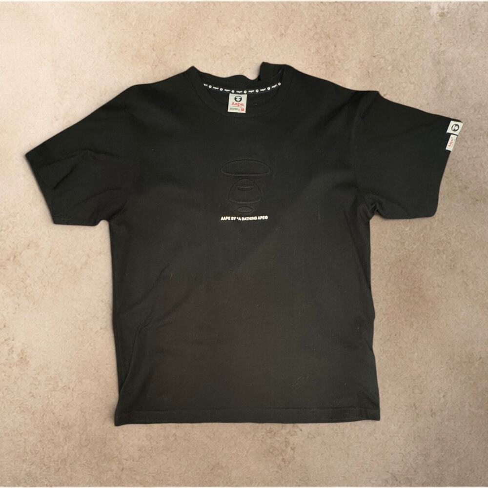 AAPE by A Bathing Ape Black Tonal Logo Tee Men’s XL Streetwear